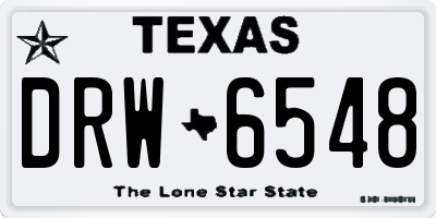 TX license plate DRW6548