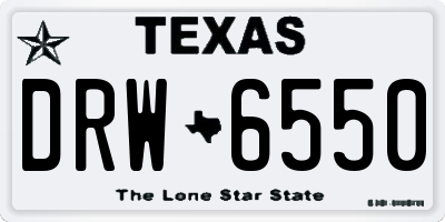 TX license plate DRW6550