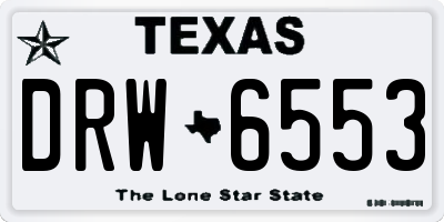 TX license plate DRW6553