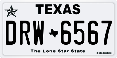 TX license plate DRW6567