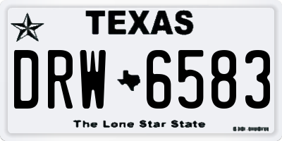 TX license plate DRW6583