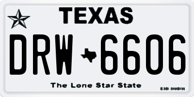 TX license plate DRW6606
