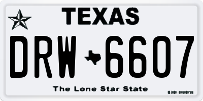 TX license plate DRW6607