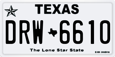 TX license plate DRW6610
