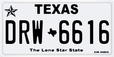 TX license plate DRW6616
