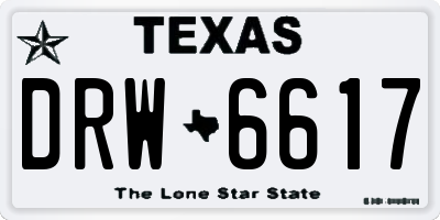 TX license plate DRW6617