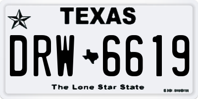 TX license plate DRW6619