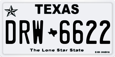 TX license plate DRW6622
