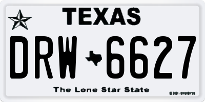 TX license plate DRW6627