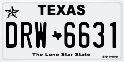 TX license plate DRW6631