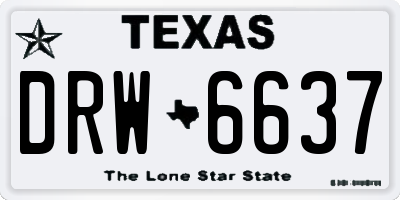 TX license plate DRW6637