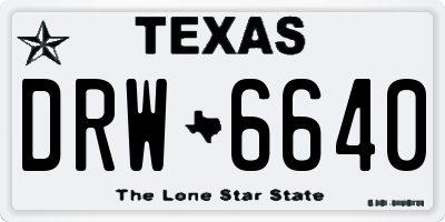 TX license plate DRW6640