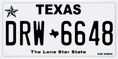TX license plate DRW6648