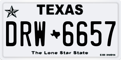 TX license plate DRW6657