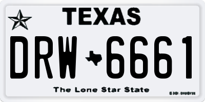 TX license plate DRW6661