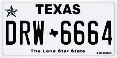 TX license plate DRW6664