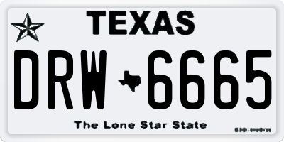 TX license plate DRW6665