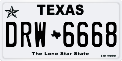 TX license plate DRW6668