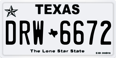 TX license plate DRW6672