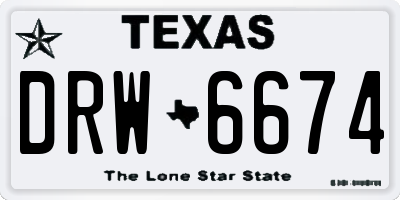 TX license plate DRW6674