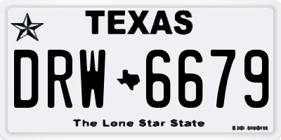 TX license plate DRW6679