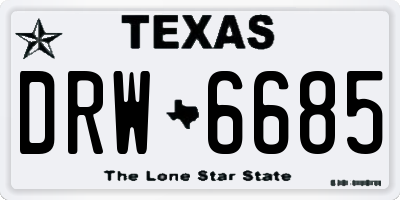 TX license plate DRW6685