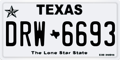 TX license plate DRW6693