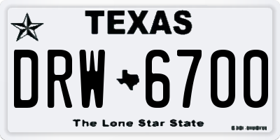 TX license plate DRW6700