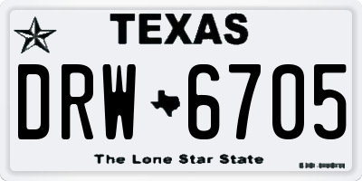 TX license plate DRW6705