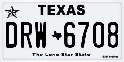 TX license plate DRW6708