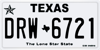 TX license plate DRW6721