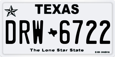 TX license plate DRW6722