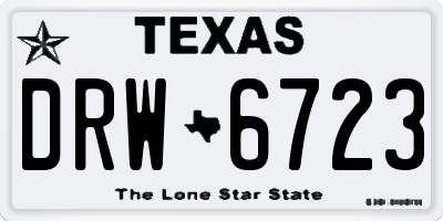TX license plate DRW6723