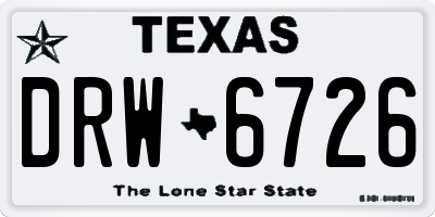 TX license plate DRW6726