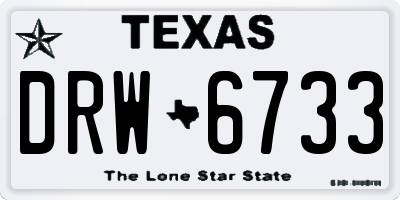 TX license plate DRW6733