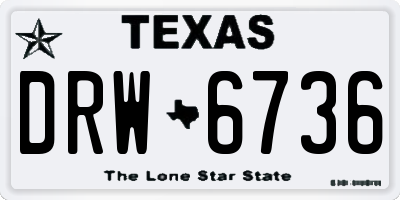 TX license plate DRW6736