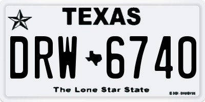TX license plate DRW6740