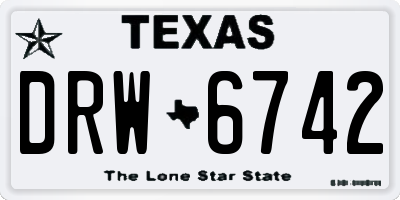 TX license plate DRW6742