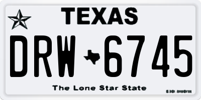 TX license plate DRW6745
