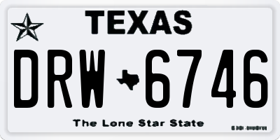 TX license plate DRW6746