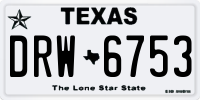 TX license plate DRW6753