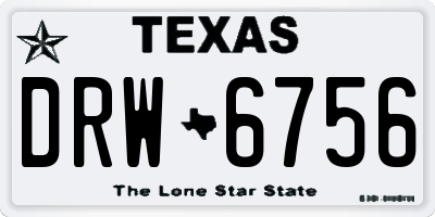 TX license plate DRW6756