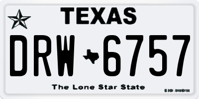 TX license plate DRW6757