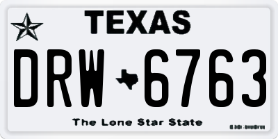 TX license plate DRW6763