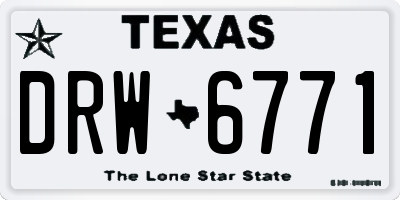TX license plate DRW6771