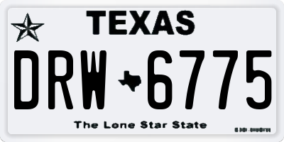 TX license plate DRW6775