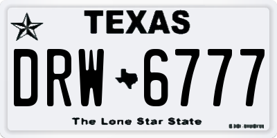 TX license plate DRW6777