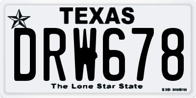 TX license plate DRW678