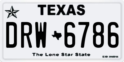 TX license plate DRW6786