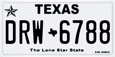 TX license plate DRW6788